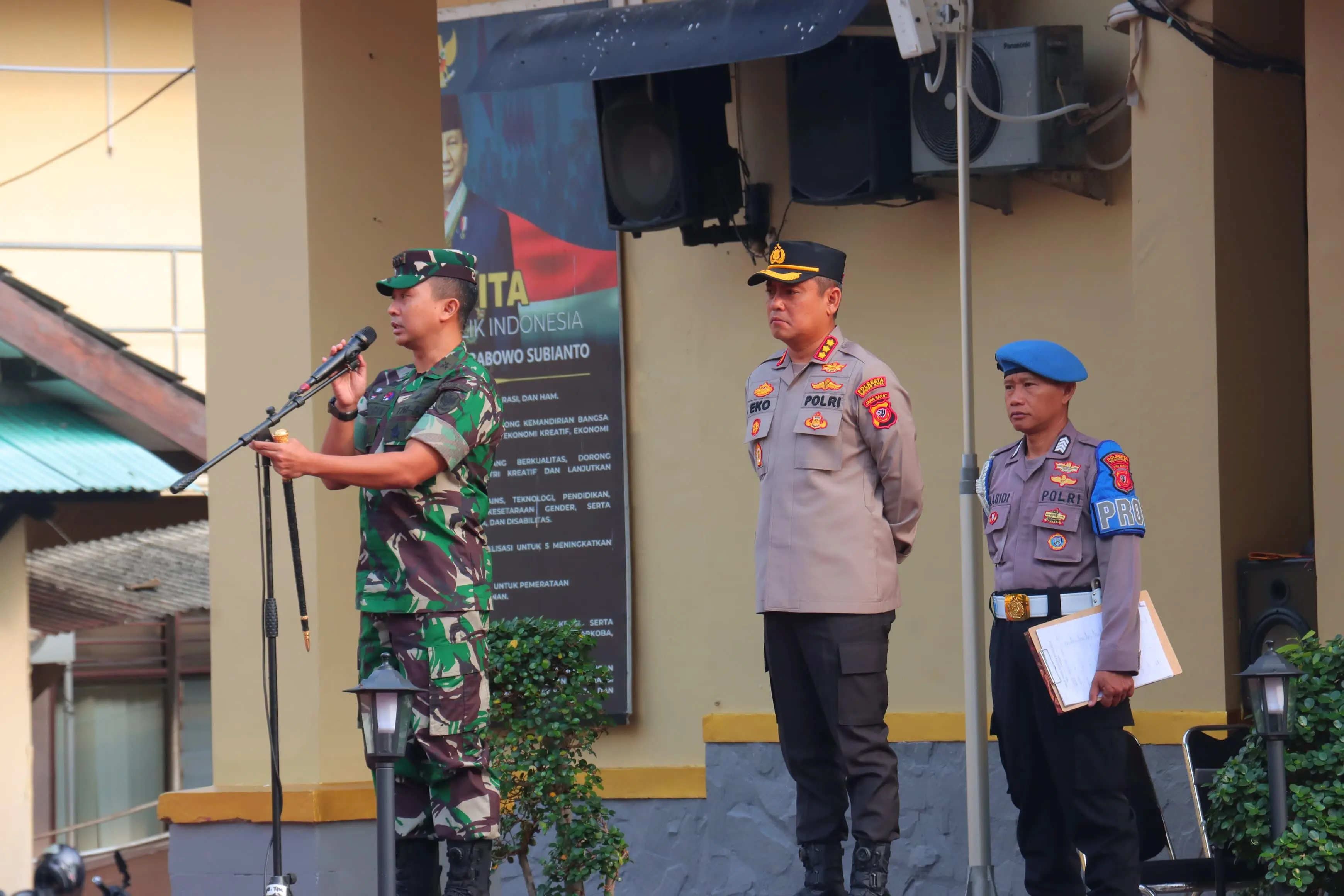 Dandim 0606/Kota Bogor Pimpin Apel Gabungan di Mapolresta, Tegaskan Soliditas TNI–Polri