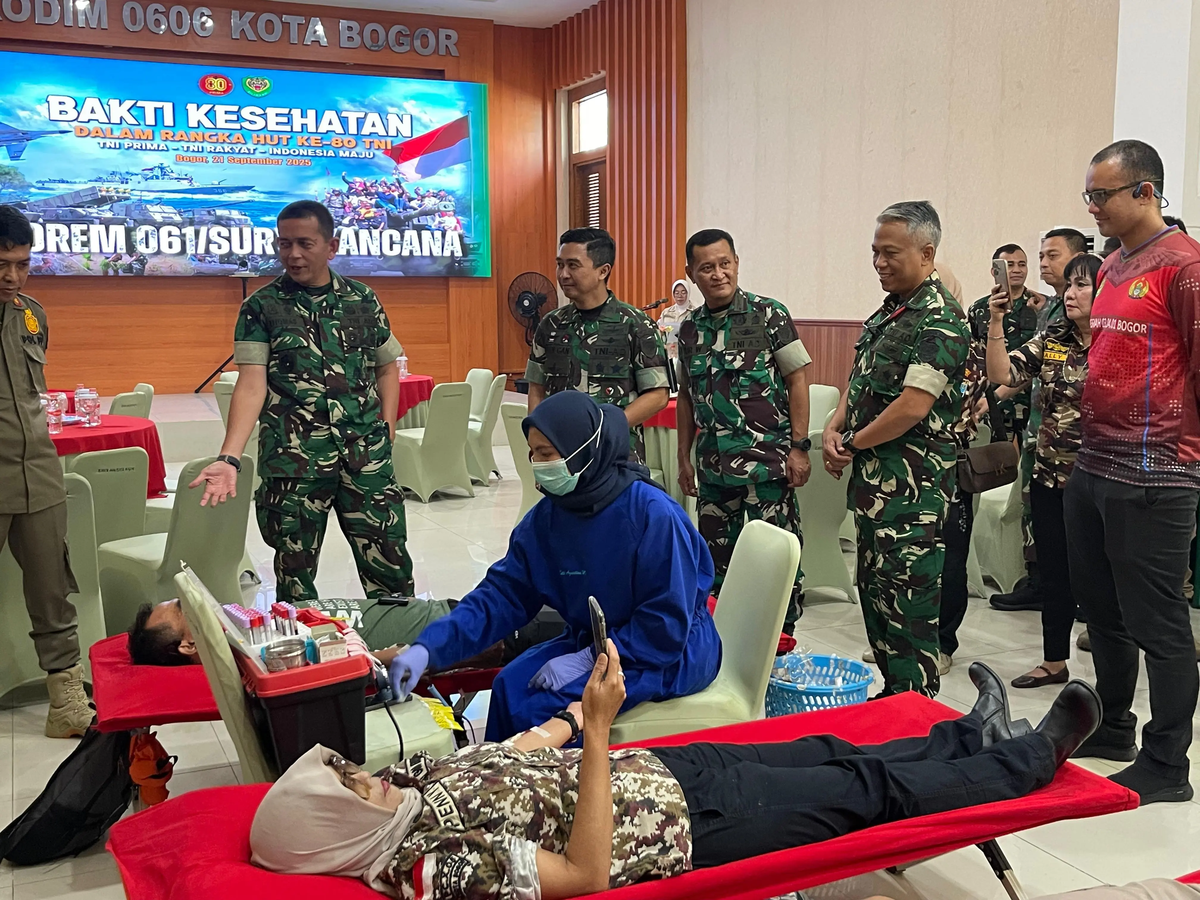 HUT TNI ke-80: Kodim 0606/Kota Bogor Ajak Masyarakat Donor Darah