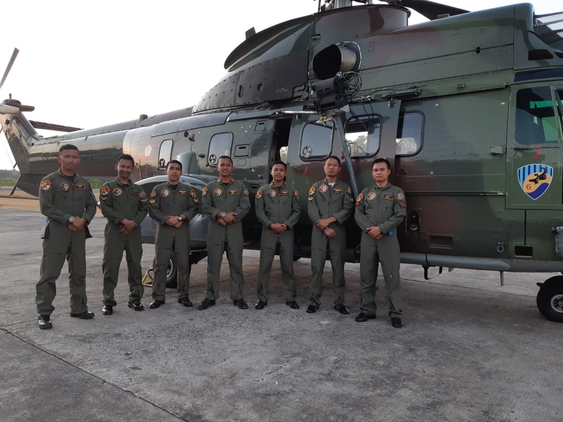 Mengecek Kesiapan Bandara Palu, Lanud Atang Sendjaja Kirim Pesawat Super Puma