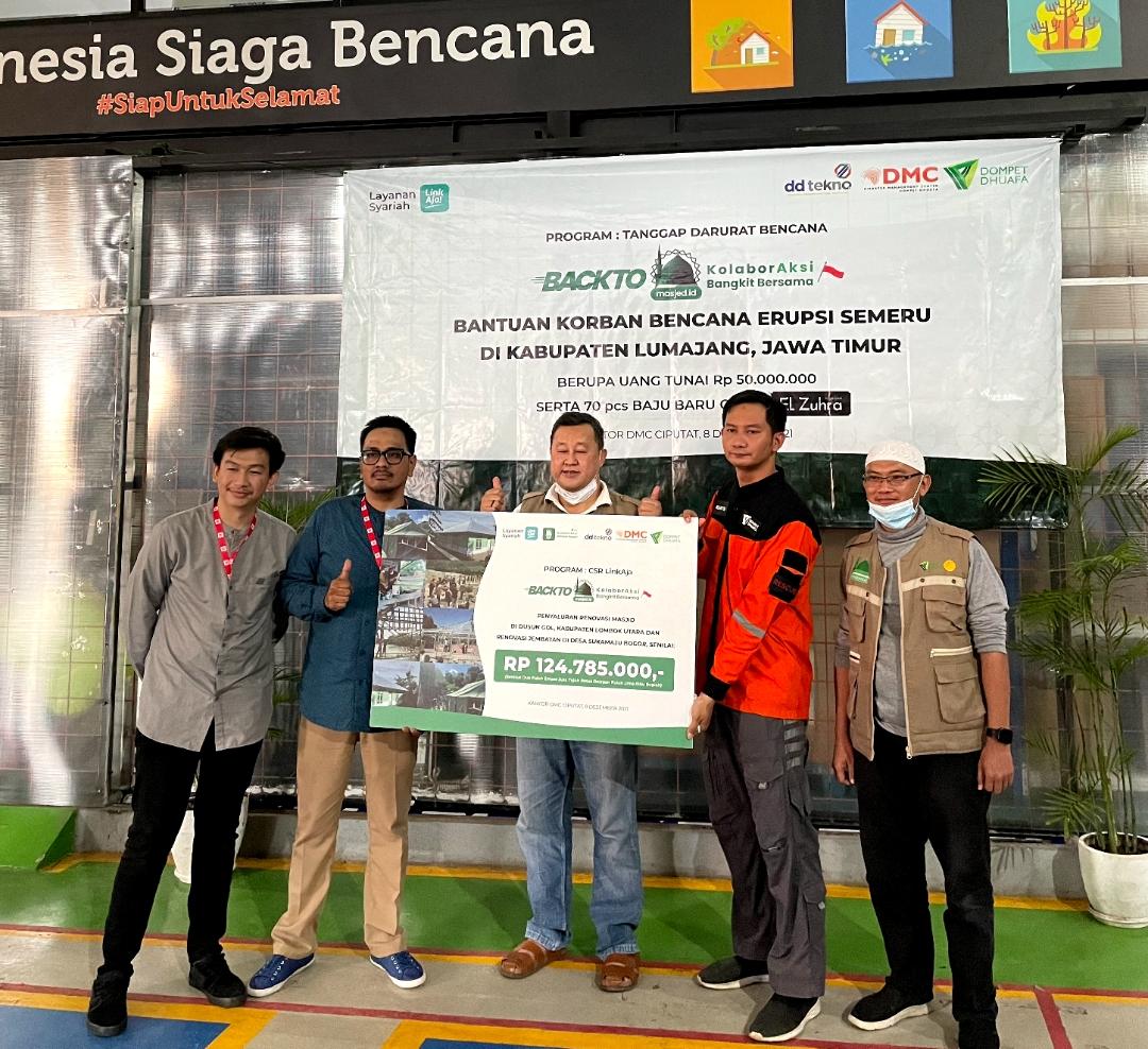 DD Tekno bersama LinkAja Syariah Salurkan Ragam Donasi Kemanusiaan untuk Masyarakat Terdampak Erupsi Gunung Semeru