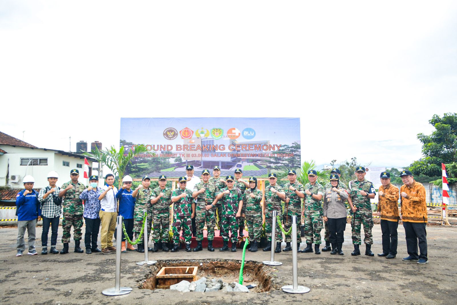 Danrem 061/Sk Pimpin Pelaksanaan Ground Breaking Ceremony Pembangunan RS TK lll Salak Denkesyah Bogor